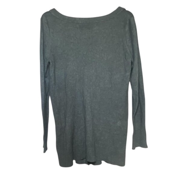 SO XL Gray Button-Down Boyfriend Cardigan Sweater Pockets Casual Cozy Comfort - Picture 2 of 7